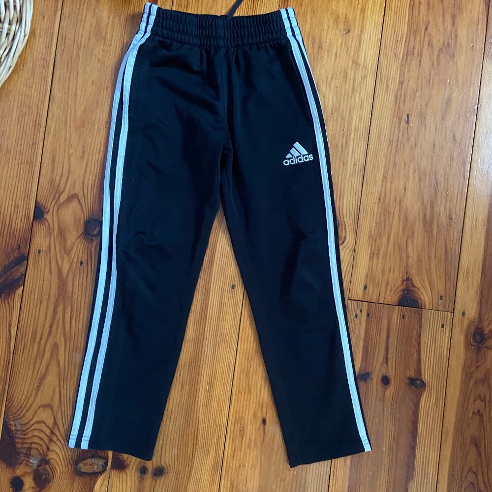 adidas Black Track Pants with White Stripes